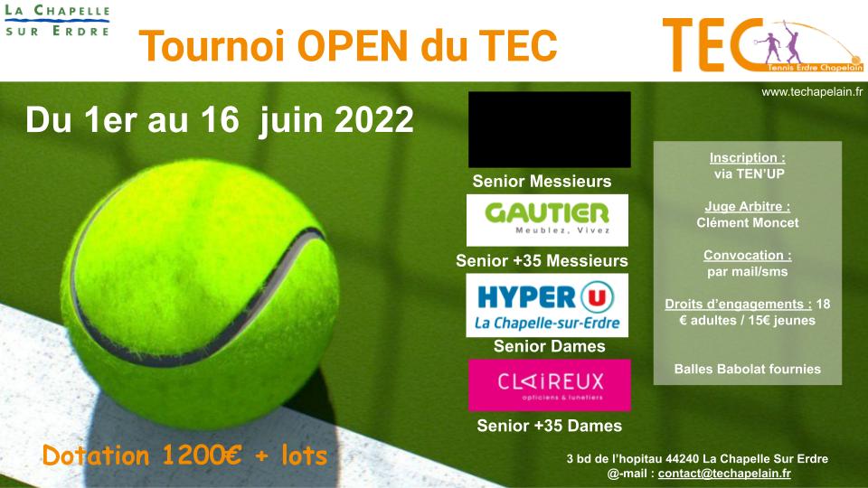 Tournoi open du TEC printemps 2022